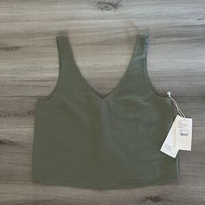 Vuori Villa Texture Olive Green Tank Top - XS